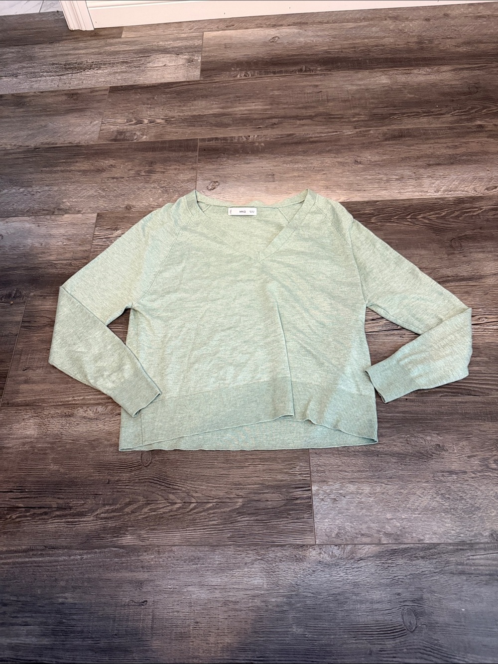 Mango Soft Mint Green Knit Top